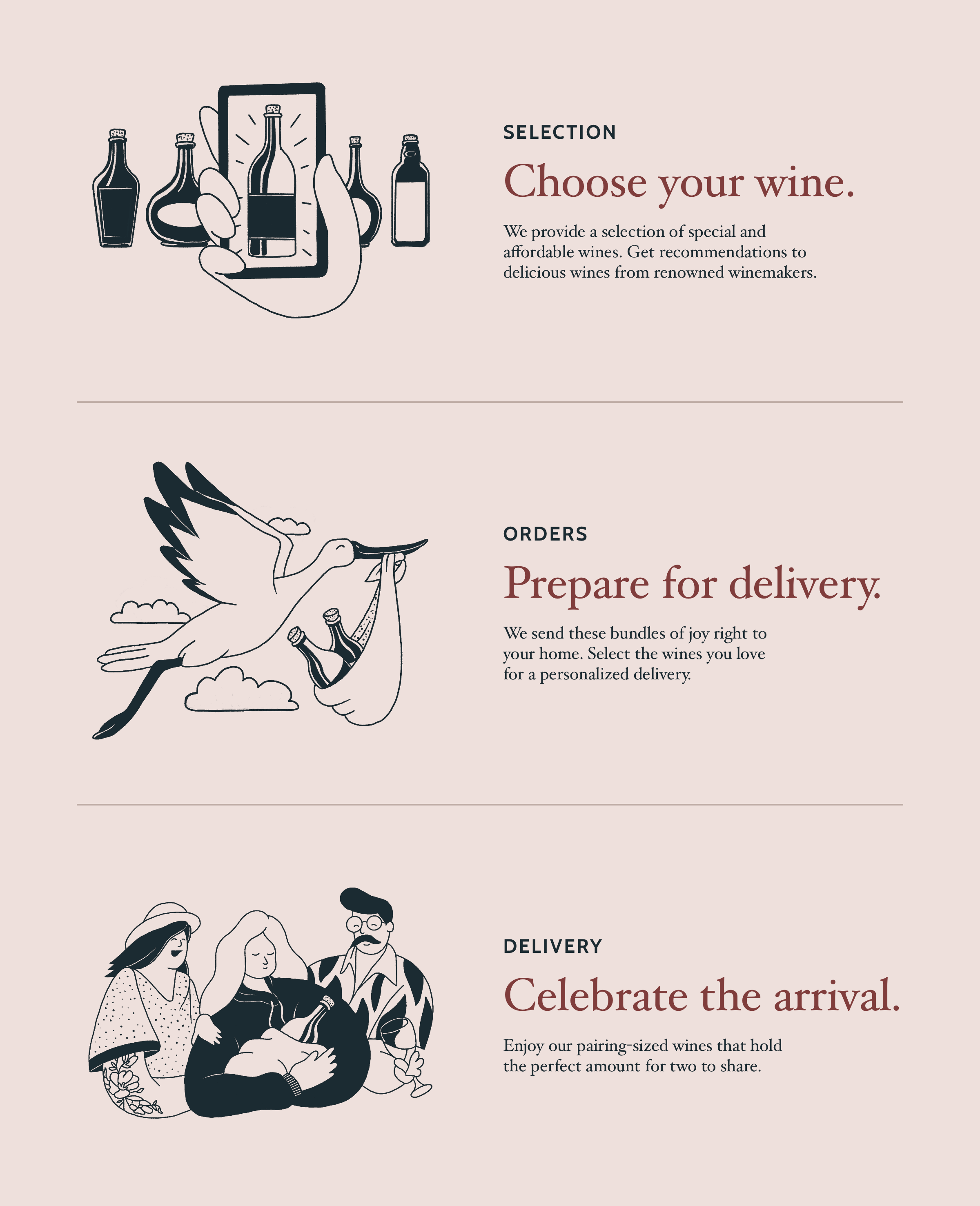 Winestork illustrations